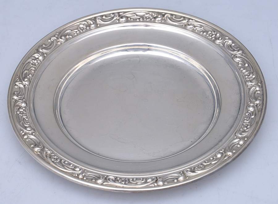 Rose Scroll (Sterling, Hollowware) Bread Plate by Gorham Silver-1