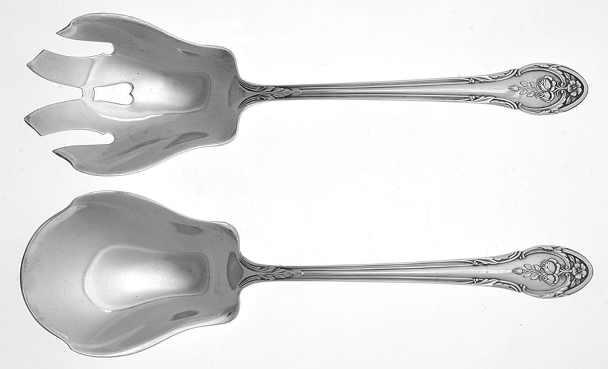 Rosemont (Silverplate, 1930) (2 Pc) Solid Salad Set by Gorham Silver-1