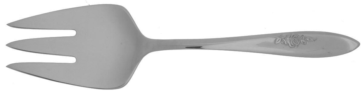 Roselle (Stainless) Medium Solid Cold Meat Serving Fork by Gorham Silver-1