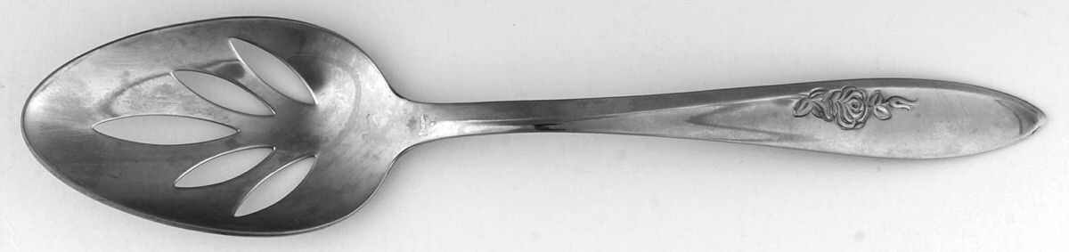 Roselle (Stainless) Pierced Tablespoon (Serving Spoon) by Gorham Silver-1