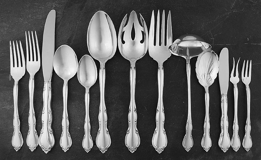 Rose Tiara (Sterling, 1963) 62 Piece Set by Gorham Silver-1