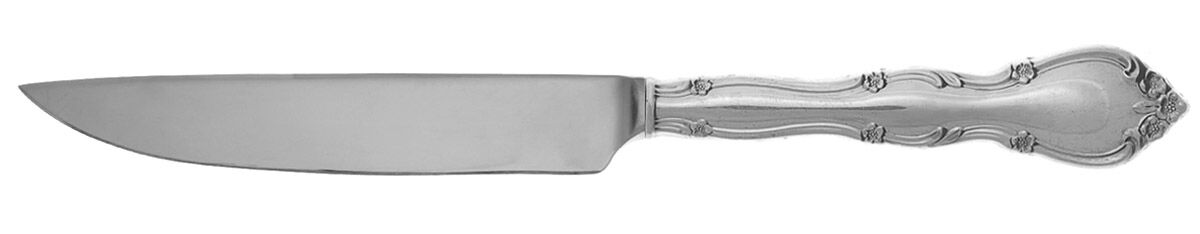 Rose Tiara (Sterling, 1963) Steak Knife Individual Hollow, No Serrate HC by Gorham Silver-1