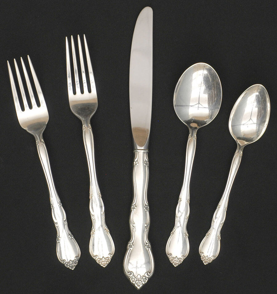 Rose Tiara (Sterling, 1963) 40 Piece Estate Set by Gorham Silver-1
