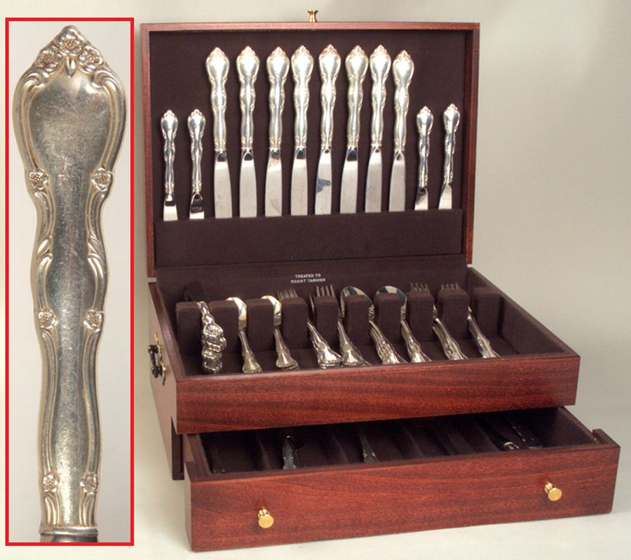 Rose Tiara (Sterling, 1963) 55 Piece Set by Gorham Silver-1