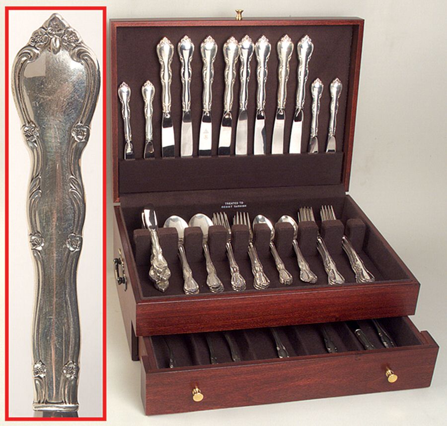 Rose Tiara (Sterling, 1963) 55 Piece Set by Gorham Silver-1