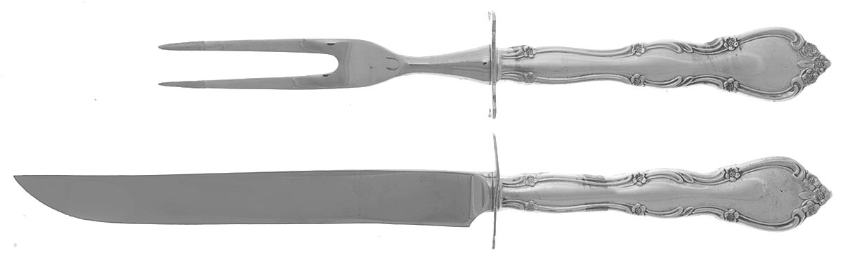Rose Tiara (Sterling, 1963) Small Stainless Blade 2-Piece Steak Carving Set by Gorham Silver-1