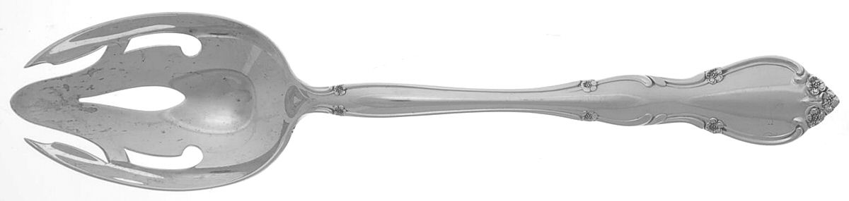 Rose Tiara (Sterling, 1963) Pierced Tablespoon (Serving Spoon) by Gorham Silver-1