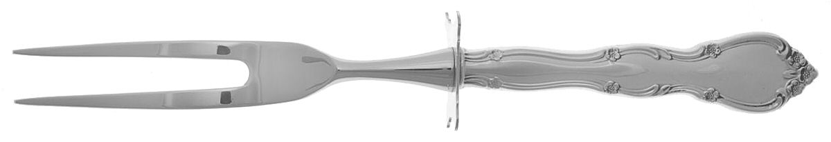 Rose Tiara (Sterling, 1963) Large Stainless-Prong Roast Carving Fork by Gorham Silver-1