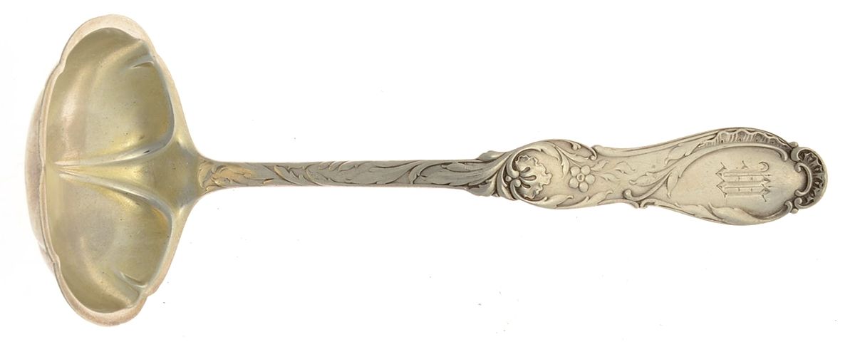 Rouen (Sterling, 1892) Solid Gravy Ladle by Gorham Silver-1