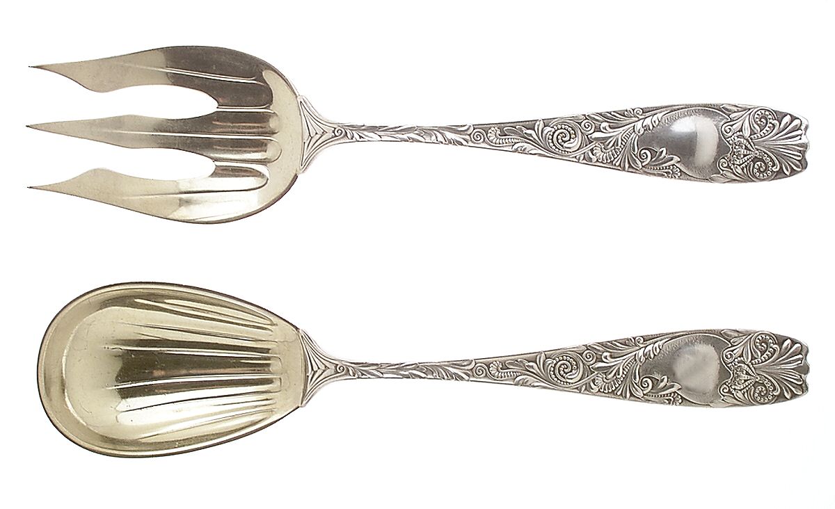 Royal (Silverplate, 1888) Solid Oversized Serving Salad Set by Gorham Silver-1
