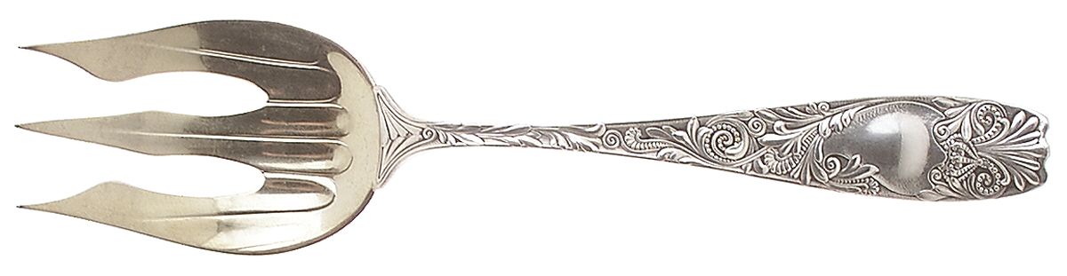 Royal (Silverplate, 1888) Oversize Solid Salad Servng Fork by Gorham Silver-1