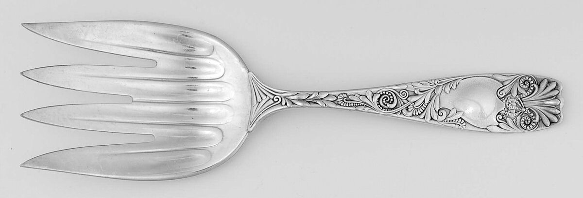 Royal (Silverplate, 1888) Large Solid Fish Serving Fork by Gorham Silver-1