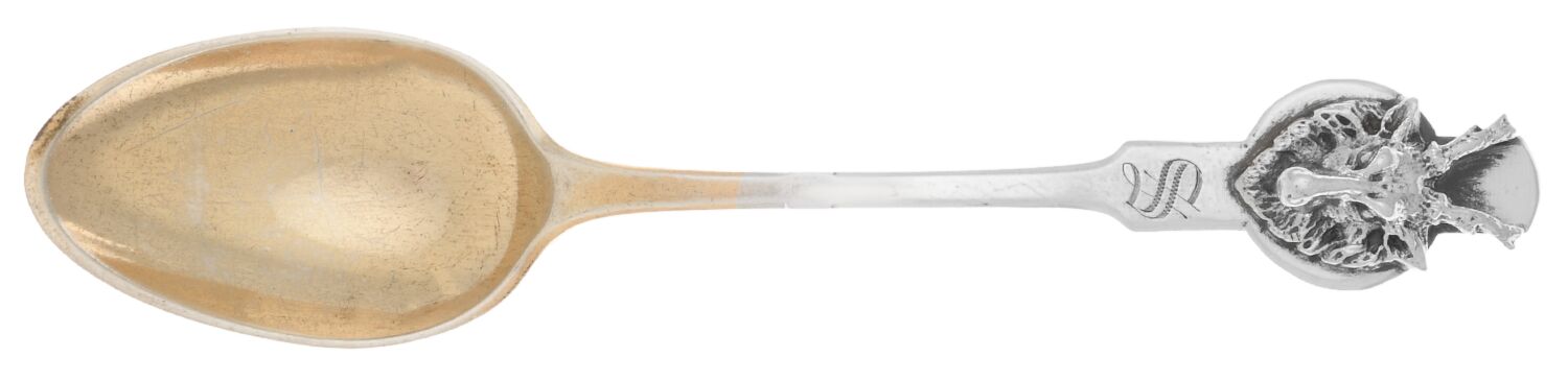 Saxon Stag (Coin, 1855) Five O'Clock Spoon by Gorham Silver-1