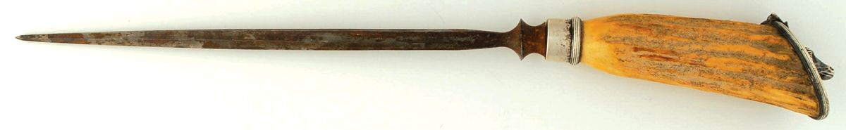Saxon Stag (Coin, 1855) Knife-Sharpn/Steelrod/Lg-Sterling Guard by Gorham Silver-1
