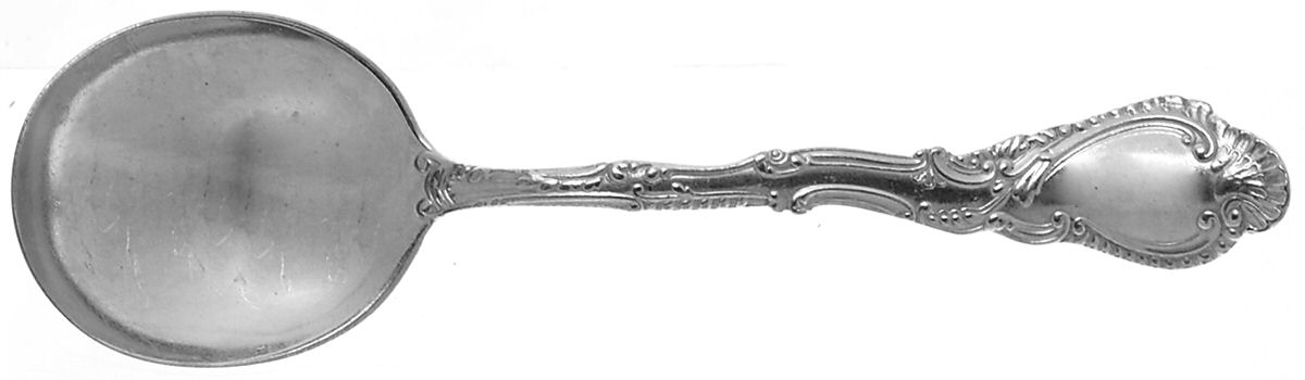 Saxony (Silverplate, 1891, No Monograms) Round Bowl Soup Spoon (Cream Soup) by Gorham Silver-1