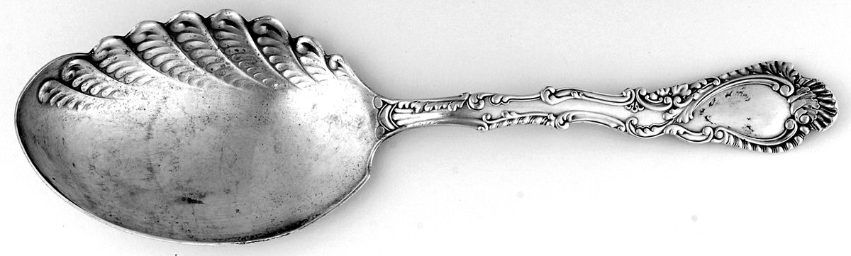 Saxony (Silverplate, 1891, No Monograms) Solid Fried Oyster Server by Gorham Silver-1