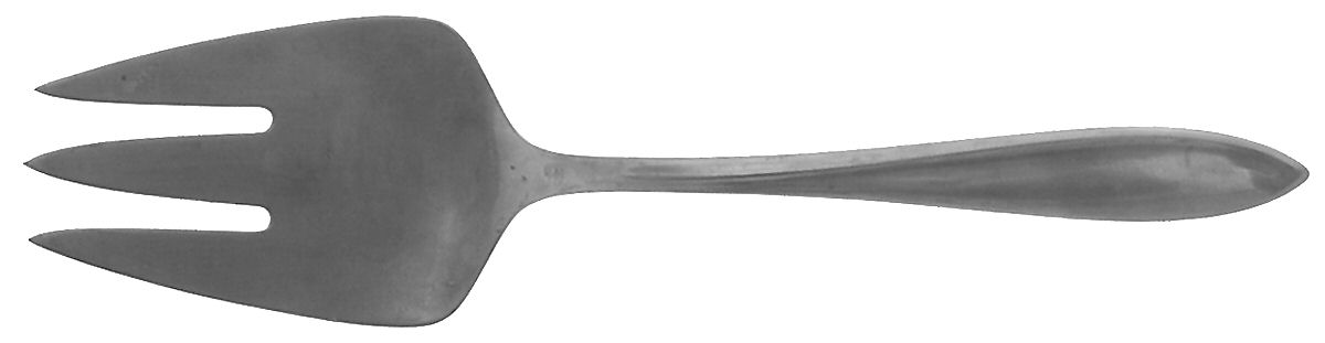 Sculptura (Stainless) Medium Solid Cold Meat Serving Fork by Gorham Silver-1