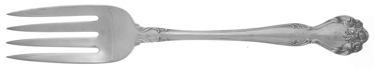 Secret Garden (Sterling, 1959, No Monograms) Medium Solid Cold Meat Serving Fork by Gorham Silver-1