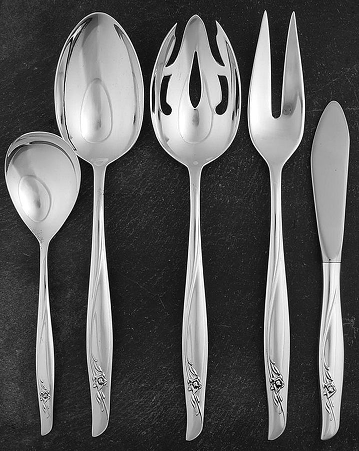 Sea Rose (Sterling, 1958, No Monograms) 5 Piece Hostess Set by Gorham Silver-1