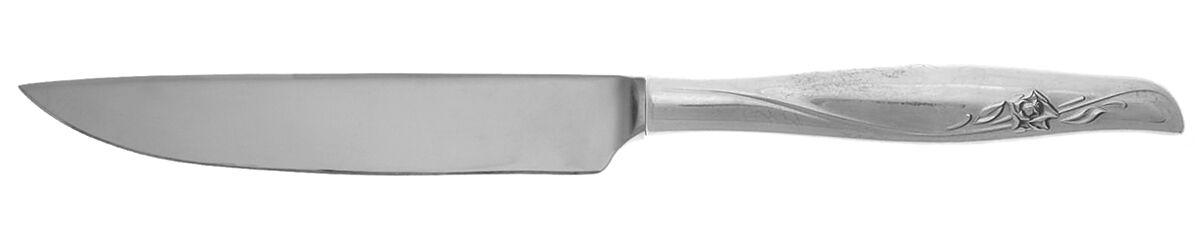 Sea Rose (Sterling, 1958, No Monograms) Steak Knife Individual Hollow, No Serrate HC by Gorham Silver-1