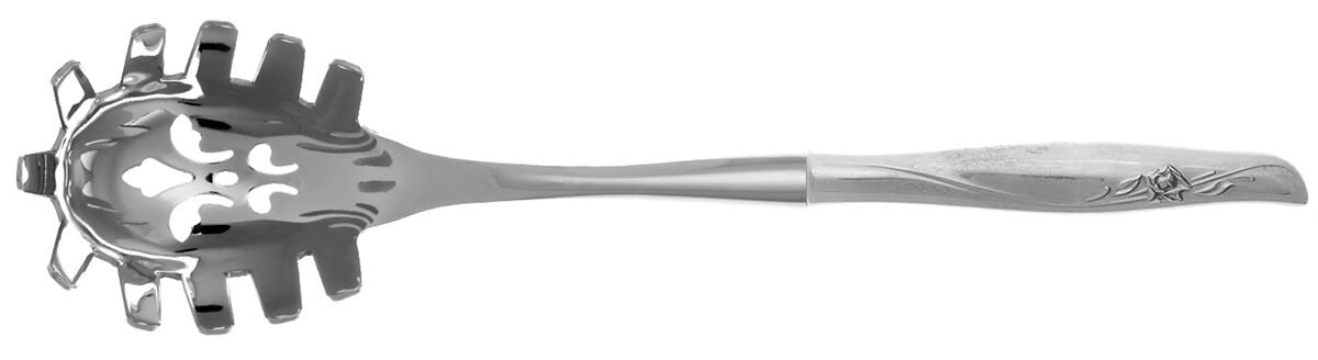 Sea Rose (Sterling, 1958, No Monograms) Pasta Server with Stainless Bowl HC by Gorham Silver-1