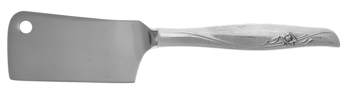 Sea Rose (Sterling, 1958, No Monograms) Cheese Cleaver with Stainless Blade HC by Gorham Silver-1