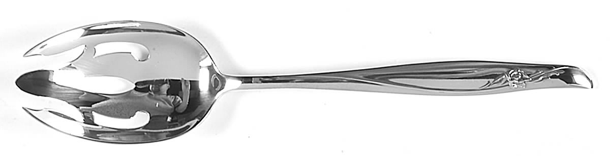 Sea Rose (Sterling, 1958, No Monograms) Pierced Tablespoon (Serving Spoon) by Gorham Silver-1