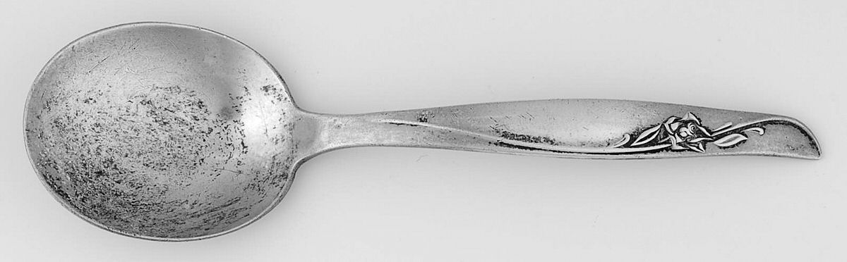 Sea Rose (Sterling, 1958, No Monograms) Straight Handle Baby Spoon by Gorham Silver-1