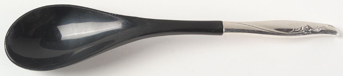 Sea Rose (Sterling, 1958, No Monograms) Salad Serving Spoon with Plastic Bowl by Gorham Silver-1