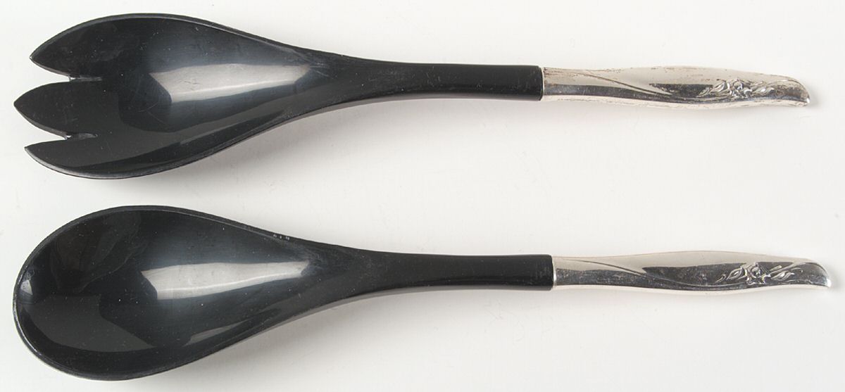 Sea Rose (Sterling, 1958, No Monograms) Plastic Bowl 2-Piece Salad Set by Gorham Silver-1