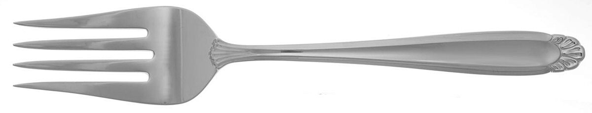 Sea Wave (Stainless, Elegance) Medium Solid Cold Meat Serving Fork by Gorham Silver-1