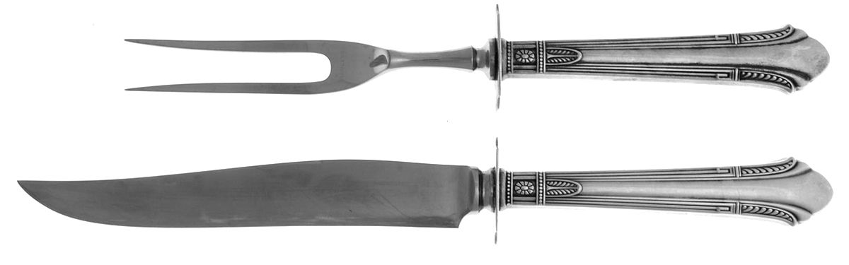 Shamrock V (Sterling, 1931) Small Stainless Blade 2-Piece Steak Carving Set by Gorham Silver-1