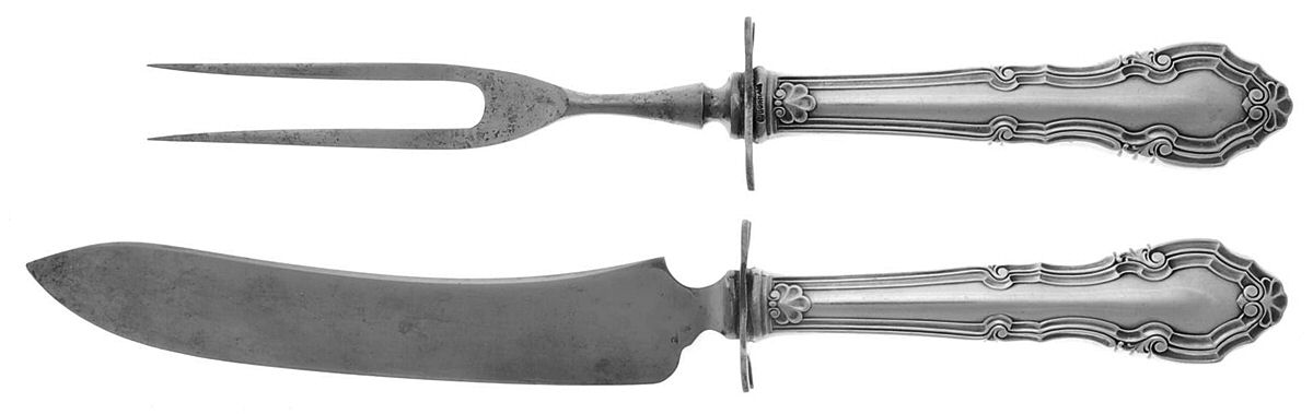 Sheffield (Silverplate, 1917) Small Stainless Blade 2-Piece Steak Carving Set by Gorham Silver-1