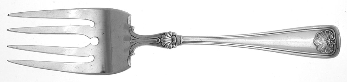 Shell (Silverplate, 1905, No Monograms) Medium Solid Cold Meat Serving Fork by Gorham Silver-1
