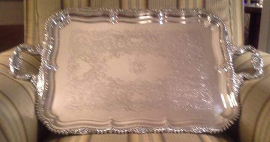 Shell & Gadroon (Silverplate, Hollowware) 22" Waiter Tray by Gorham Silver-1
