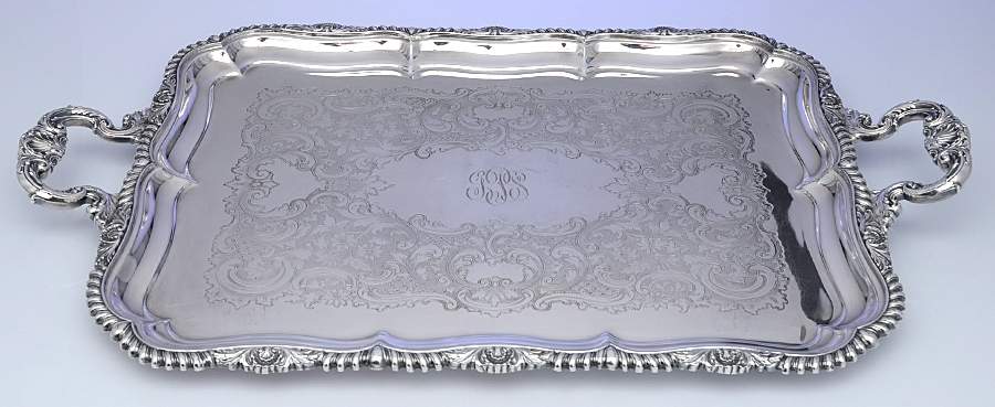 Shell & Gadroon (Silverplate, Hollowware) 22" Waiter Tray by Gorham Silver-1