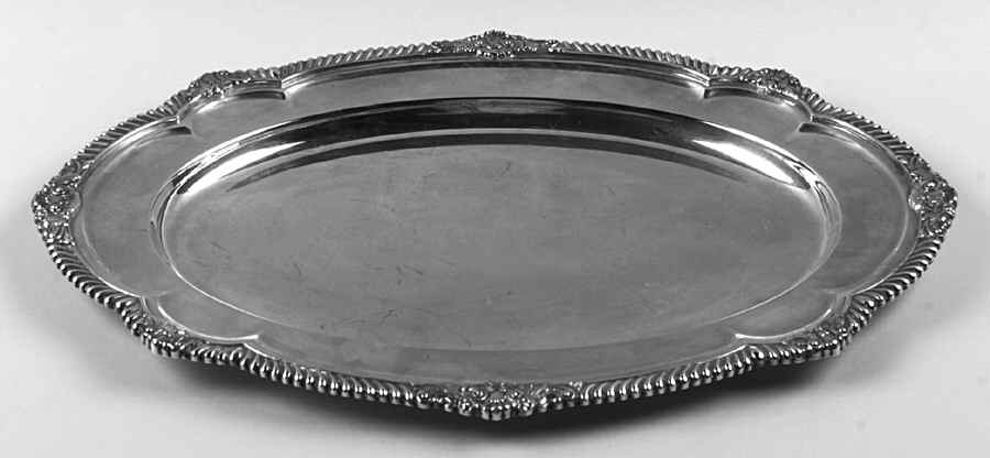 Shell & Gadroon (Silverplate, Hollowware) Medium Plated Meat Platter No Well by Gorham Silver-1