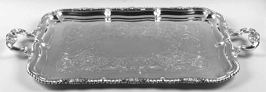 Shell & Gadroon (Silverplate, Hollowware) 22" Waiter Tray by Gorham Silver-1