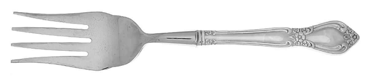Spring Hill (Silverplate) Cold Meat Fork Large, Stainless Tines HC by Gorham Silver-1