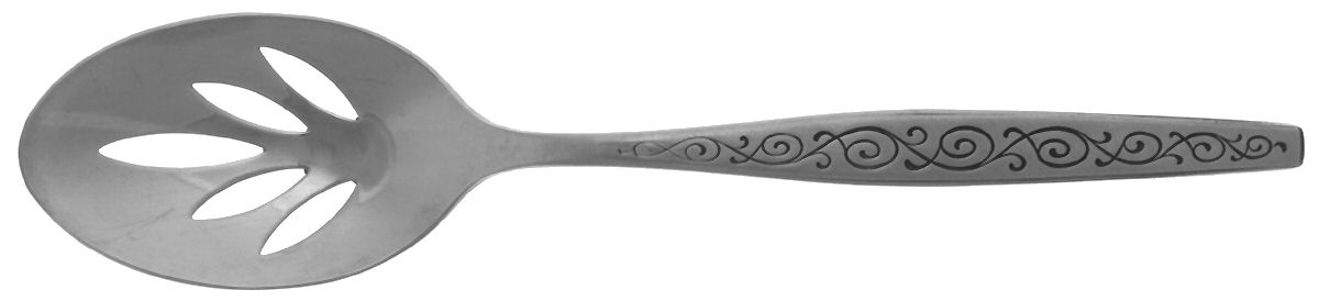 Spanish Scroll (Stainless) Pierced Tablespoon (Serving Spoon) by Gorham Silver-1