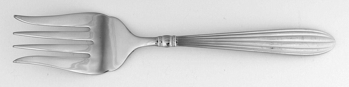 Squire (Stainless) Medium Solid Cold Meat Serving Fork by Gorham Silver-1