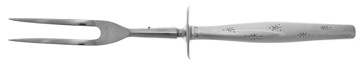 Stardust (Sterling, 1957) Lg Carving/Roast Fork-Stn Prong w/Sterling Guard by Gorham Silver-1