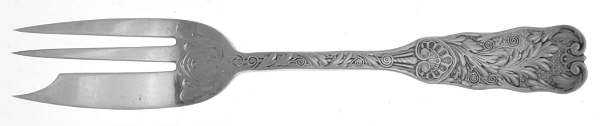 St. Cloud (Sterling, 1885) Individual Pie Fork w/Bright Cut by Gorham Silver-1