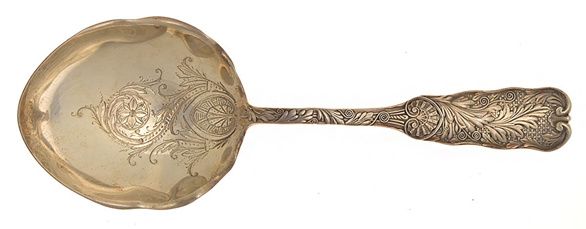 St. Cloud (Sterling, 1885) Solid Bright Cut Vegetable Serving Spoon by Gorham Silver-1