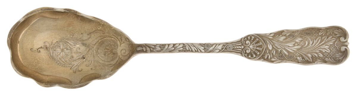St. Cloud (Sterling, 1885) Bright Cut Preserve Spoon by Gorham Silver-1