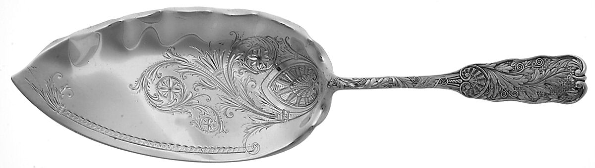 St. Cloud (Sterling, 1885) Large Solid Bright Cut Fish Serving Knife by Gorham Silver-1