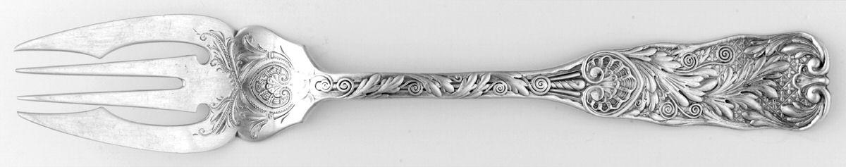 St. Cloud (Sterling, 1885) Large Individual Bright Cut Solid Fish/Salad Fork by Gorham Silver-1