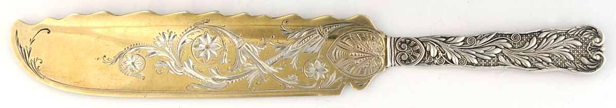 St. Cloud (Sterling, 1885) Solid Bright Cut Ice Cream Slicer by Gorham Silver-1