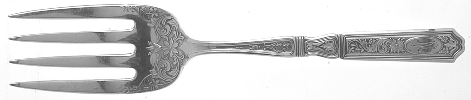 St. Dunstan Chased (Sterling, 1917) Solid Serving Fork by Gorham Silver-1