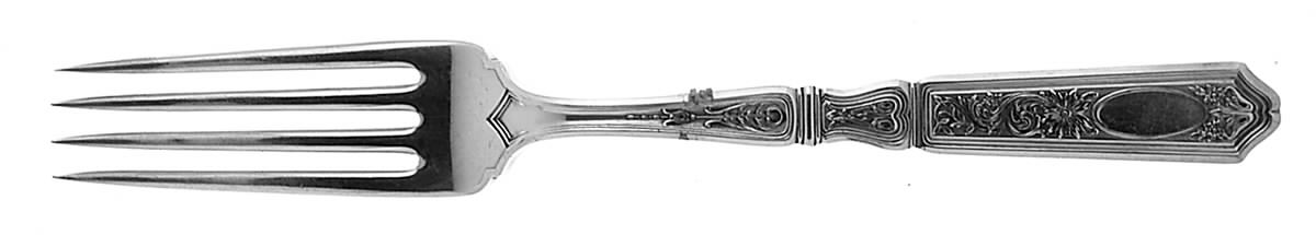 St. Dunstan Chased (Sterling, 1917) Fork by Gorham Silver-1